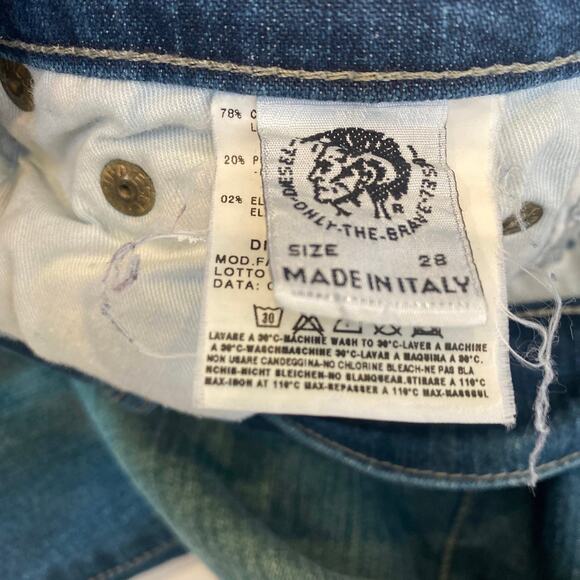 Diesel Green Blue Denim Bootcut Jeans EUC Sz 28 Italian Vintage Y2K - Picture 6 of 15